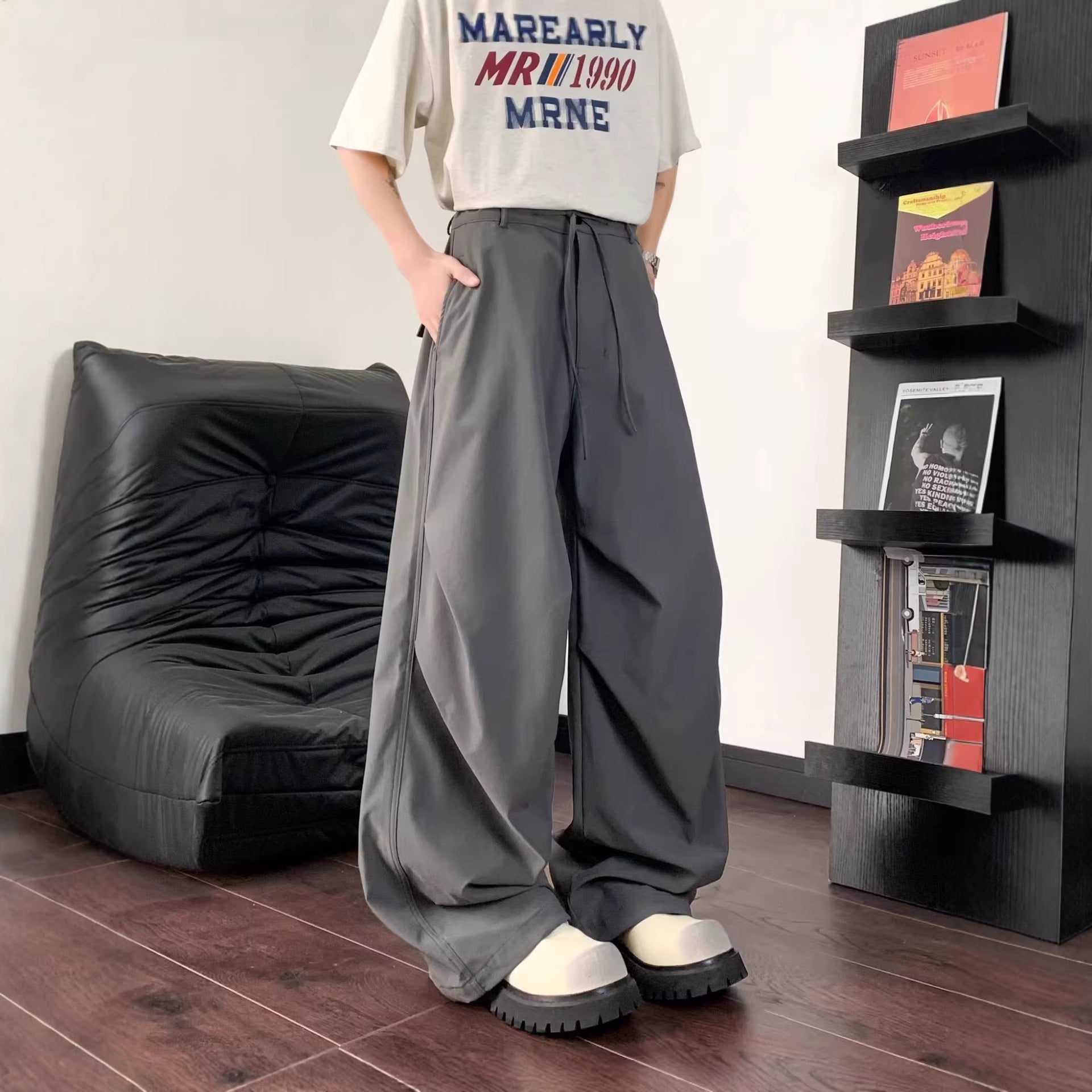 Wrinkle-Resistant Oversized Paratrooper Pants