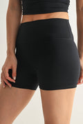 CloudLight Contour Seam Biker Shorts – Black