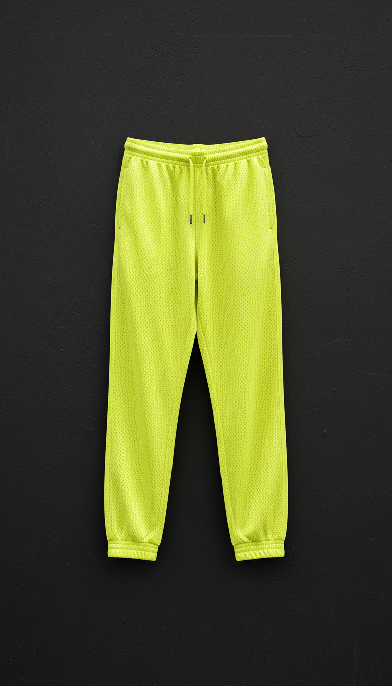 Sunny Yellow Mesh Joggers